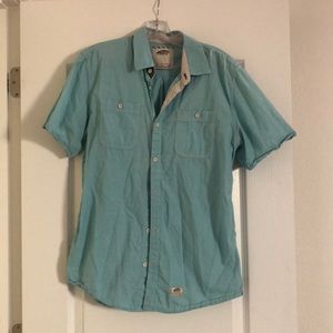 Vans men’s teal short sleeve button down M